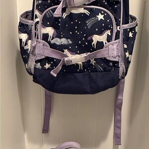 Pottery Barn Kids Unicorn Backpack - Navy and Lavender. Set of 3.